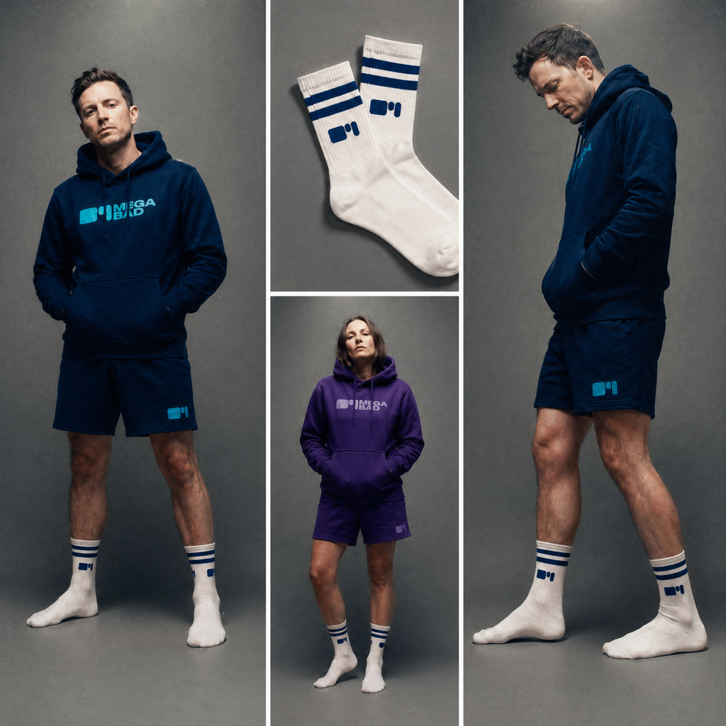MEGABAD Socken gestreift weiß-blau